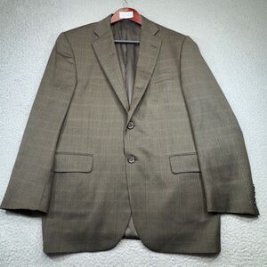 Burberry Sport Coat Men 40 Short Brown Plaid Wool Union Made Blazer USA Jacket
